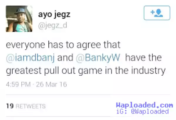 Hilarious tweets between a random fan, Banky W & Davido